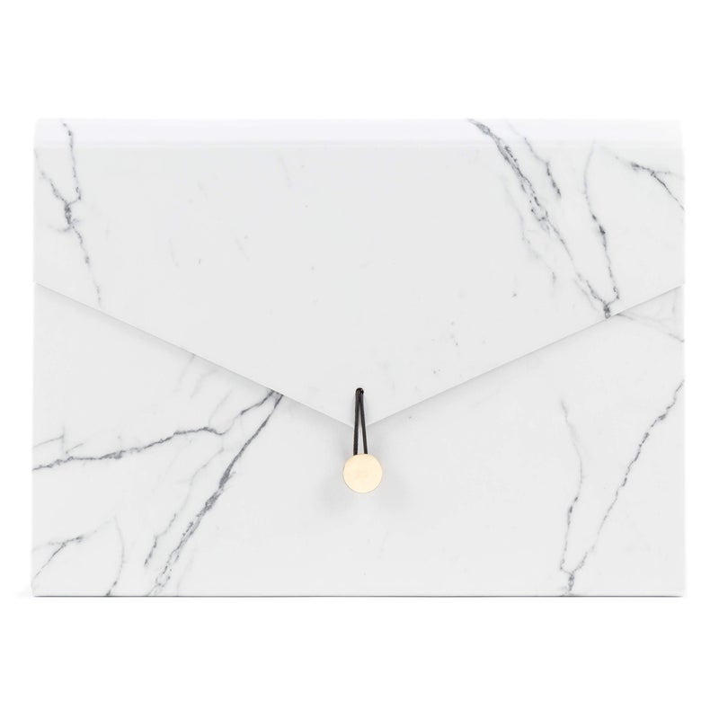 U Brands Fashion Expandable File Folder, Letter Size, 13 Pockets, Marble Print - Image 1